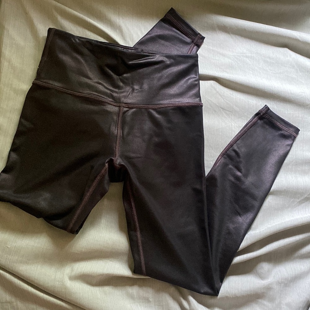 Athleta Elation ultra high rise tight, purple shimmer.